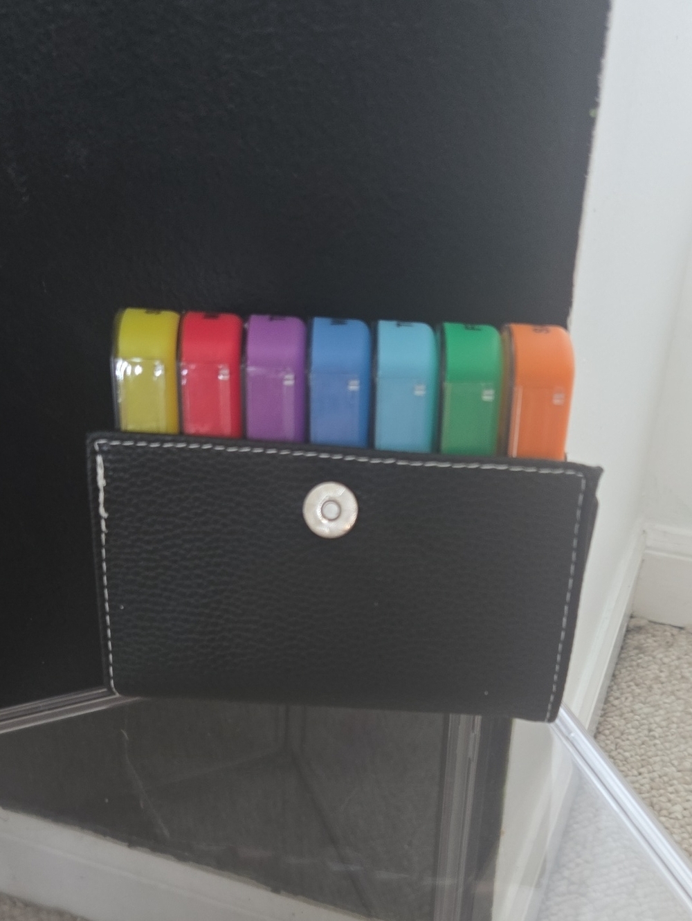 Pill Case With Leather Holder